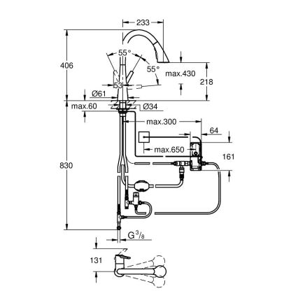 GROHE 30219002 - Elektroninis plautuvės maišytuvas ZEDRA TOUCH blizgus chromas