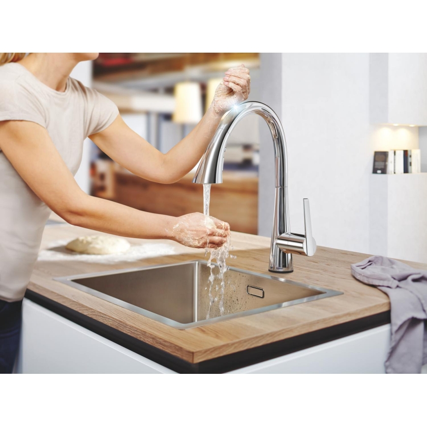 GROHE 30219002 - Elektroninis plautuvės maišytuvas ZEDRA TOUCH blizgus chromas