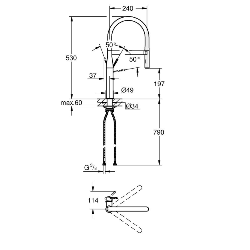 GROHE 30294A00 - Virtuvinis maišytuvas ESSENCE, grafitas
