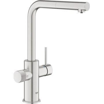 GROHE 30590DC0 - Kriauklės maišytuvas su ištraukiamu antgaliu BLUE PURE, iš nerūdijančio plieno
