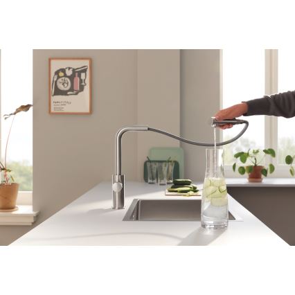 GROHE 30590DC0 - Virtuvinis maišytuvas su ištraukiama BLUE PURE galvute, nerūdijančio plieno