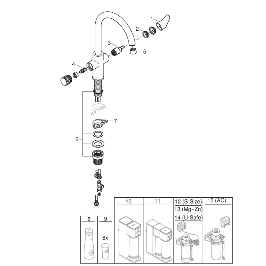 GROHE 30592000 - Virtuvinis maišytuvas BLUE PURE StartCurve 411 mm blizgus chromas