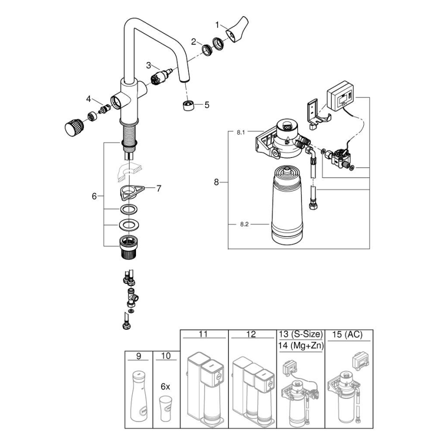 GROHE 30594000 - Virtuvinis maišytuvas BLUE PURE Start su Ultrasafe filtravimo funkcija, chromuotas