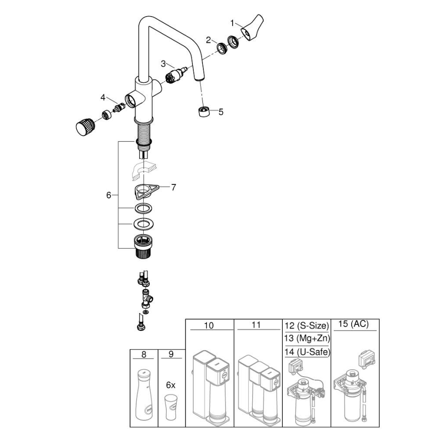 GROHE 30595000 - Kriauklės maišytuvas BLUE PURE Start 366 mm blizgus chromas
