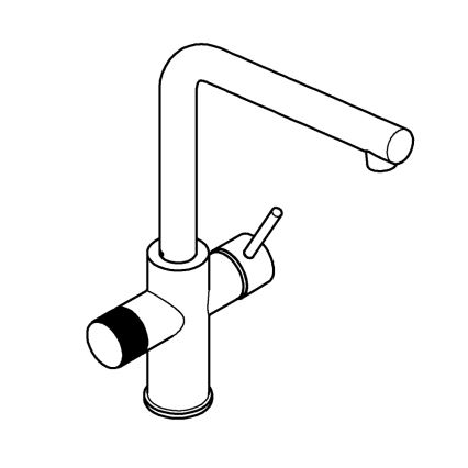 GROHE 30600000 - Plautuvės maišytuvas BLUE PURE, L formos snapas, blizgus chromas