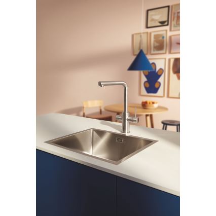 GROHE 30601DC0 - Kriauklės maišytuvas BLUE PURE su ištraukiama galvute, nerūdijančio plieno