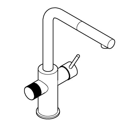 GROHE 30601DC0 - Virtuvinis maišytuvas BLUE PURE su ištraukiamu snapu, iš nerūdijančio plieno