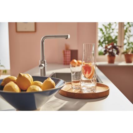 GROHE 30601DC0 - Virtuvinis maišytuvas BLUE PURE su ištraukiamu snapu, iš nerūdijančio plieno