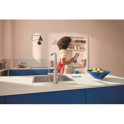 GROHE 30601DC0 - Virtuvinis maišytuvas BLUE PURE su ištraukiamu snapu, iš nerūdijančio plieno