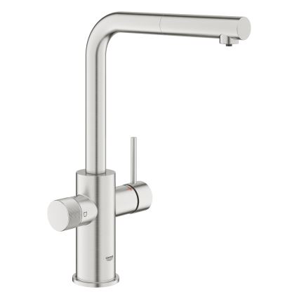 GROHE 30601DC0 - Virtuvinis maišytuvas BLUE PURE su ištraukiamu snapu, iš nerūdijančio plieno