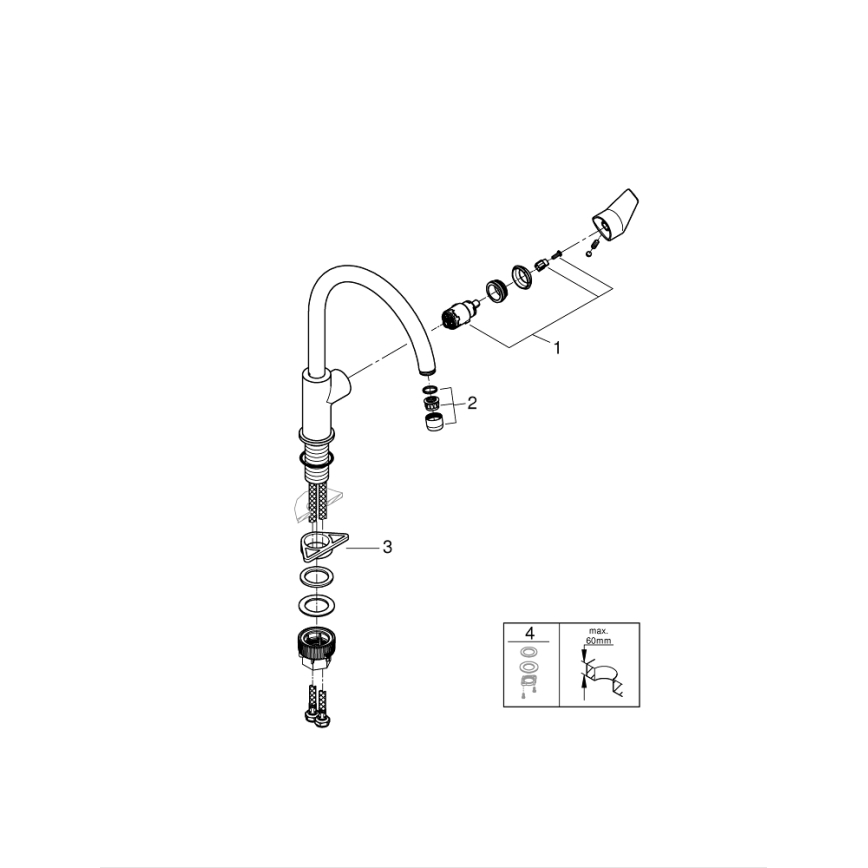 GROHE 31367001 - Plautuvės maišytuvas BAUEDGE 332 mm blizgus chromas