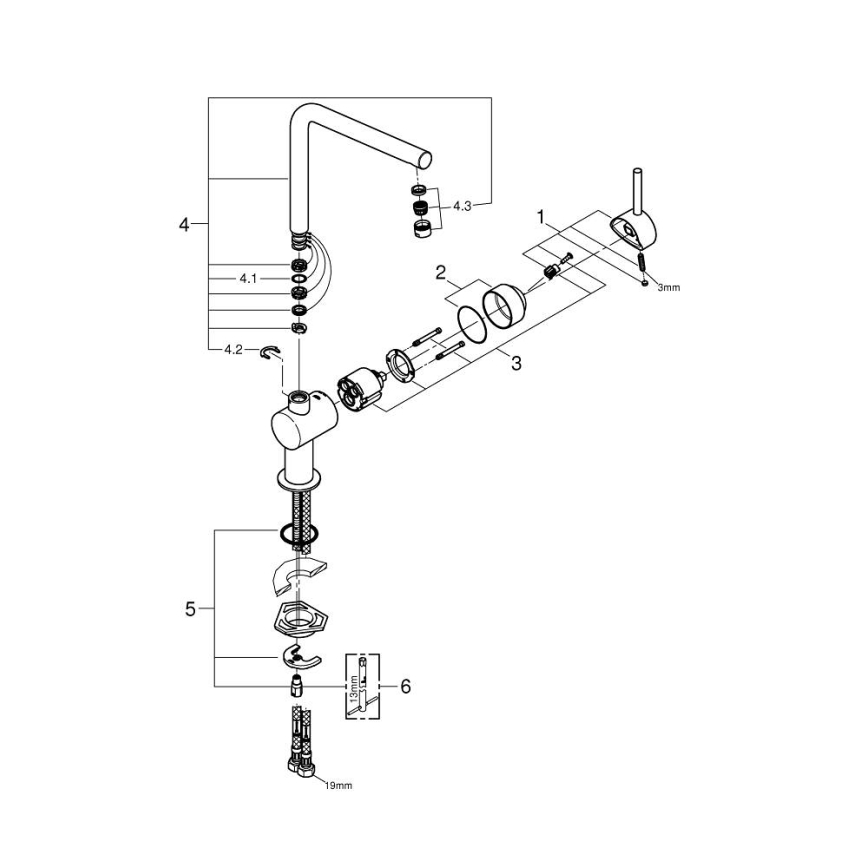 GROHE 31375000 - Plautuvės maišytuvas A 360 mm, blizgus chromas