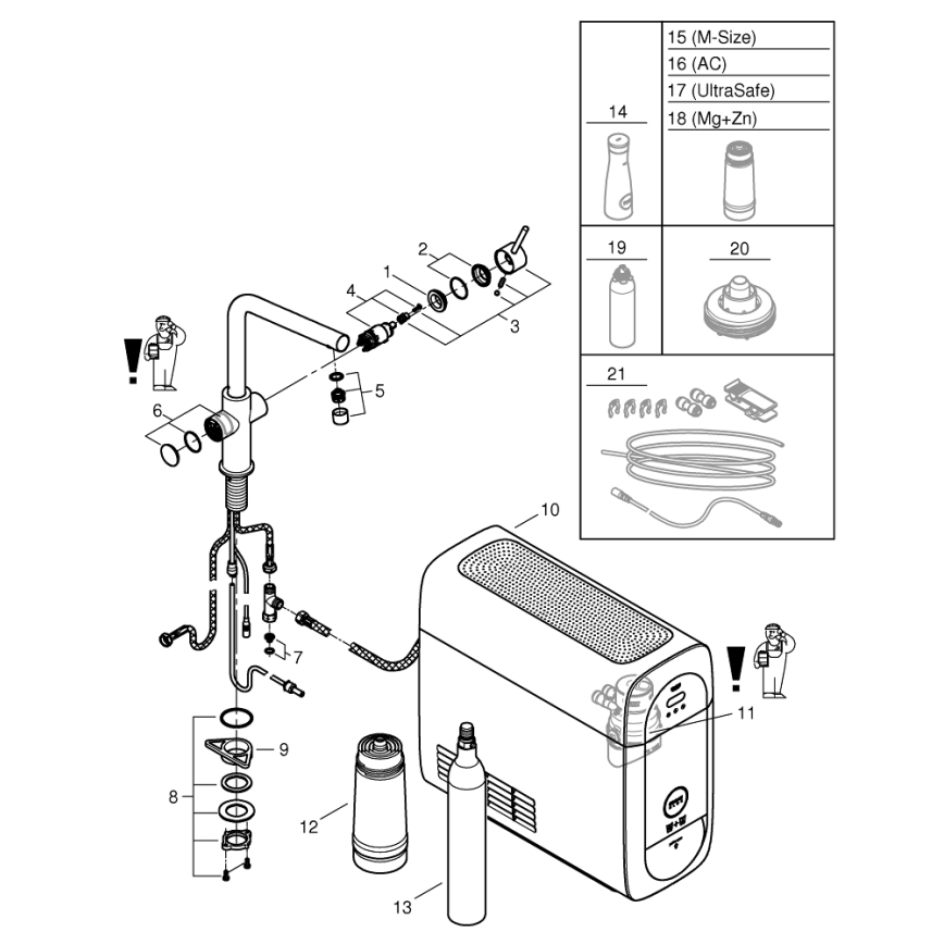 GROHE 31454001 - Kriauklės maišytuvas BLUE HOME, L formos snapas, blizgus chromas