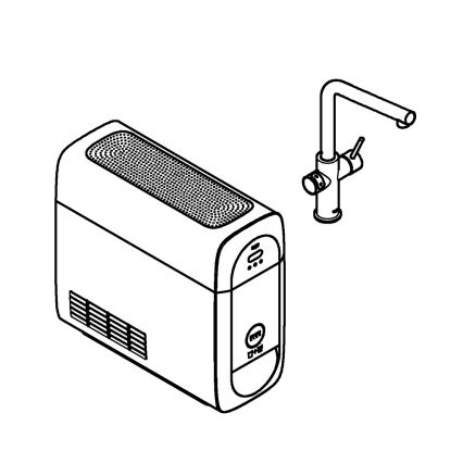 GROHE 31454001 - Kriauklės maišytuvas BLUE HOME, L formos snapas, blizgus chromas
