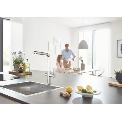 GROHE 31454001 - Kriauklės maišytuvas BLUE HOME, L formos snapas, blizgus chromas