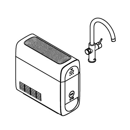 GROHE 31455001 - Kriauklės maišytuvas BLUE HOME blizgus chromas