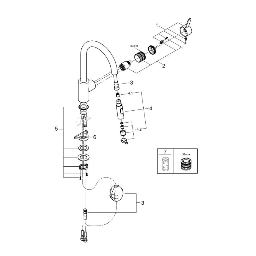 GROHE 31481001 - Virtuvinis maišytuvas EUROSMART COSMOPOLITAN blizgus chromas