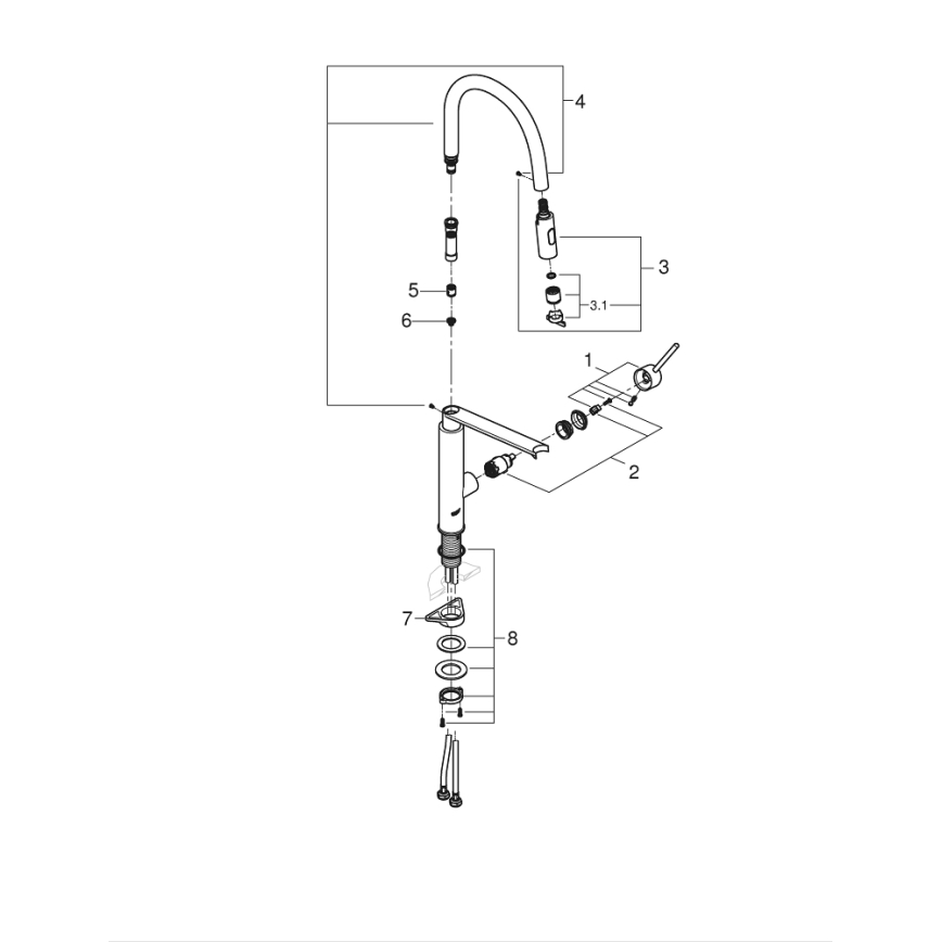 GROHE 31491DC0 - Kriauklės maišytuvas CONCETTO DN 15 iš nerūdijančio plieno