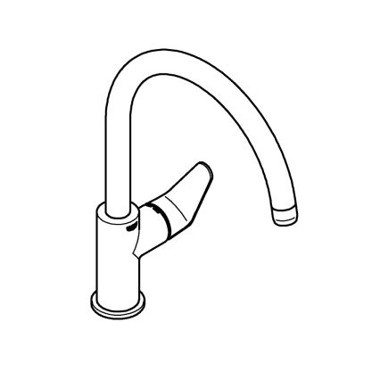 GROHE 31536001 - Kriauklės maišytuvas BAUCURVE 332 mm blizgus chromas