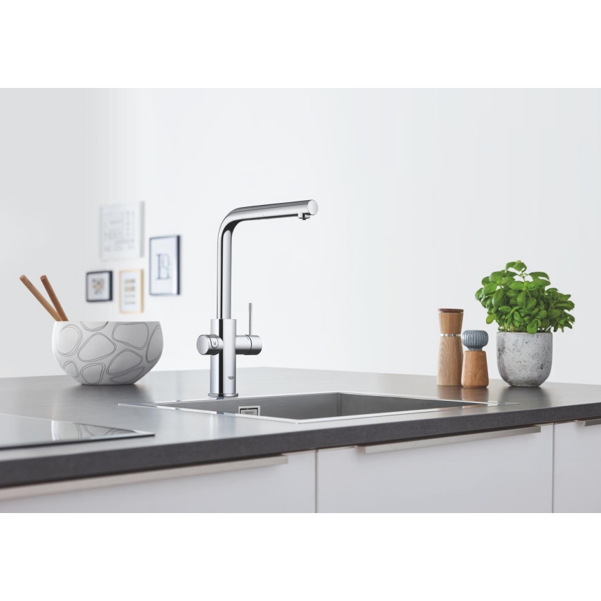 GROHE 31539000 - Virtuvinis maišytuvas BLUE HOME su L formos snapu, blizgus chromas