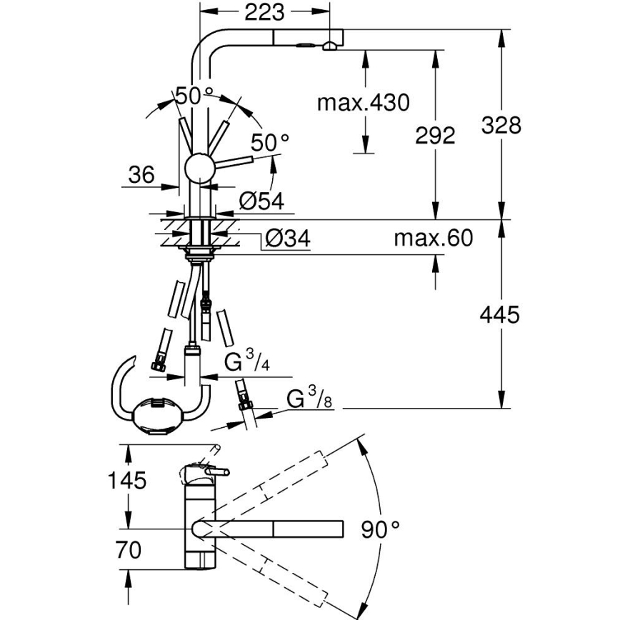 GROHE 31558GN0 - Kriauklės maišytuvas A, aukso spalvos