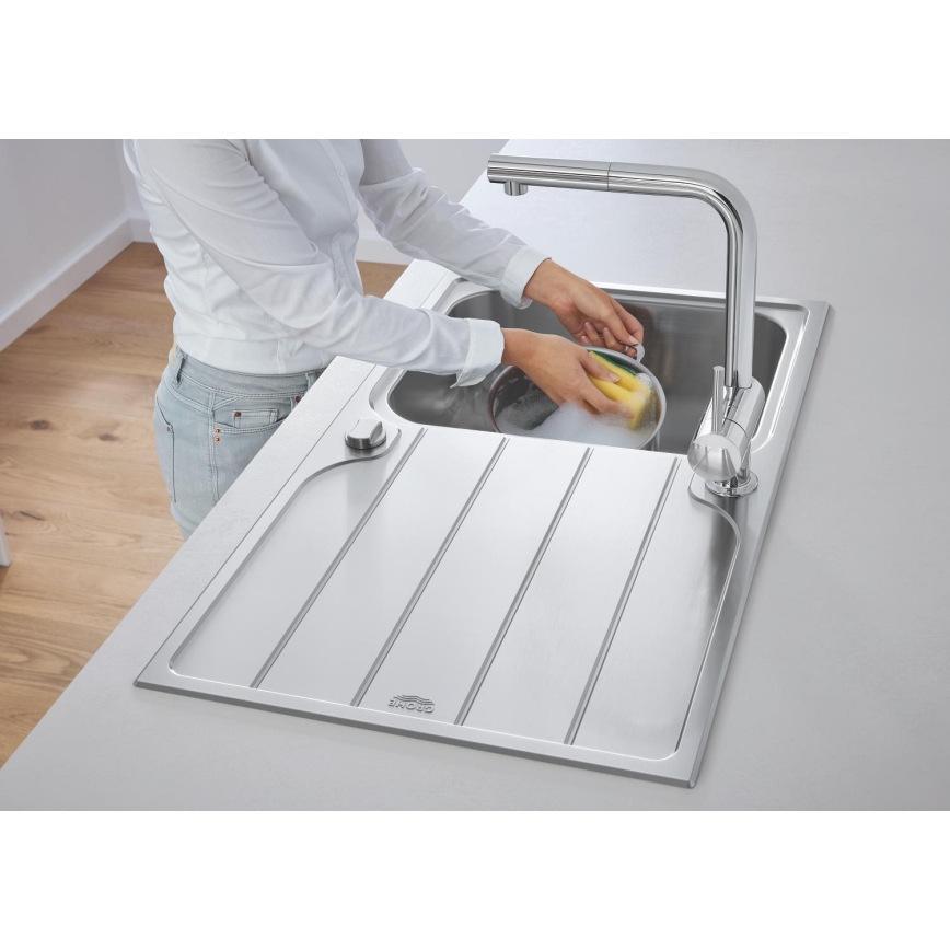 GROHE 31571SD1 - Virtuvinė kriauklė K500, 860 × 500 mm, iš nerūdijančio plieno