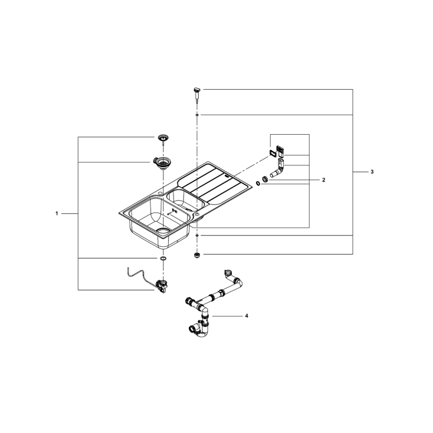 GROHE 31572SD1 - Virtuvinė plautuvė K500 1000 × 500 mm, nerūdijančio plieno