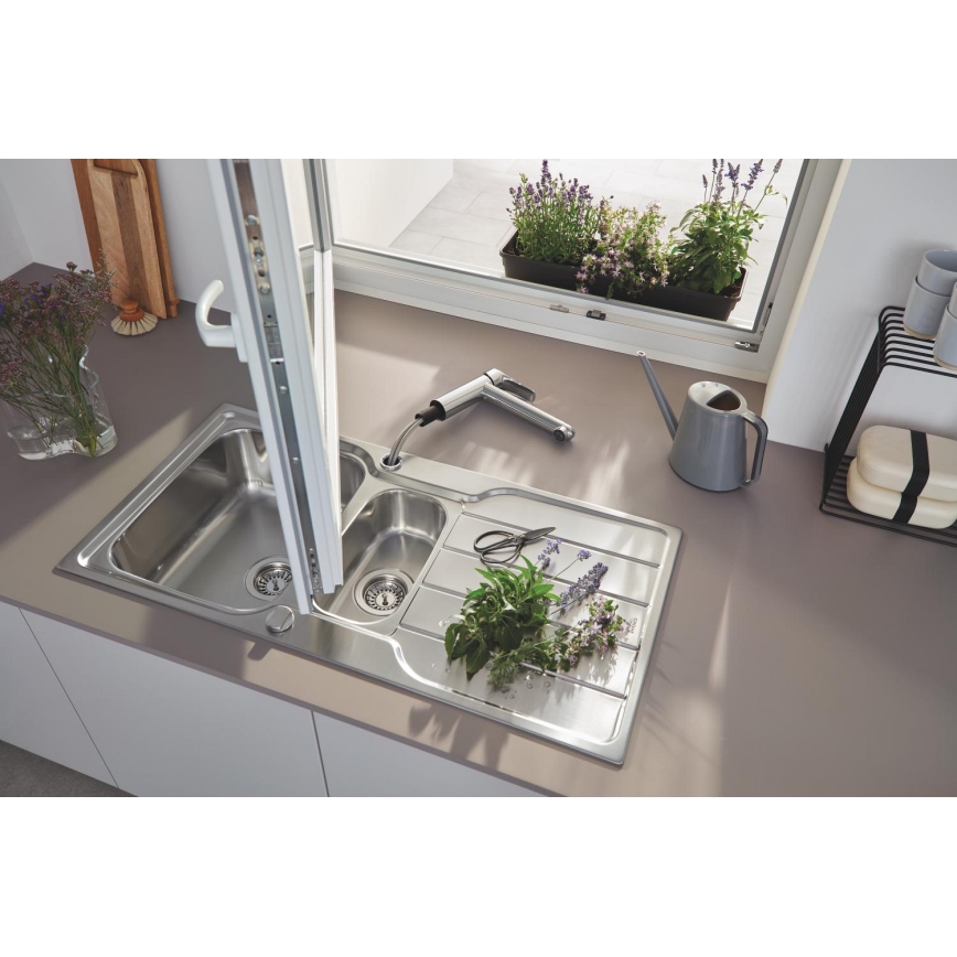 GROHE 31572SD1 - Virtuvinė plautuvė K500 1000 × 500 mm, nerūdijančio plieno