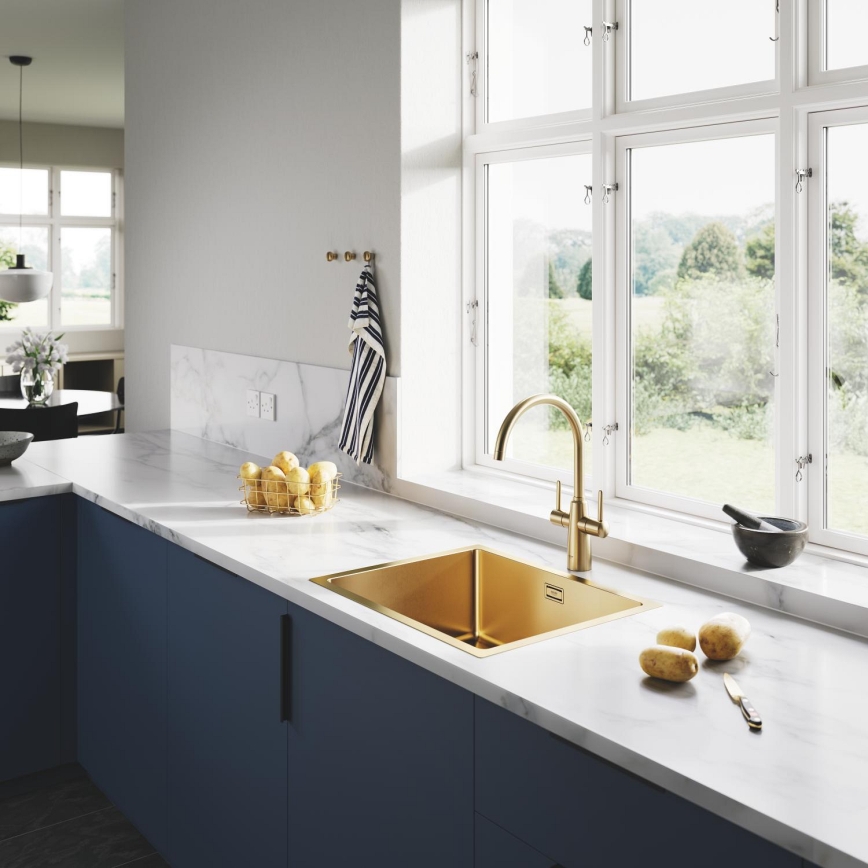 GROHE 31574GN1 - Virtuvės kriauklė K700U 550 x 450 mm auksinė