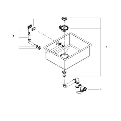 GROHE 31574SD1 - Virtuvinė kriauklė K700U, 550 x 450 mm, nerūdijančio plieno