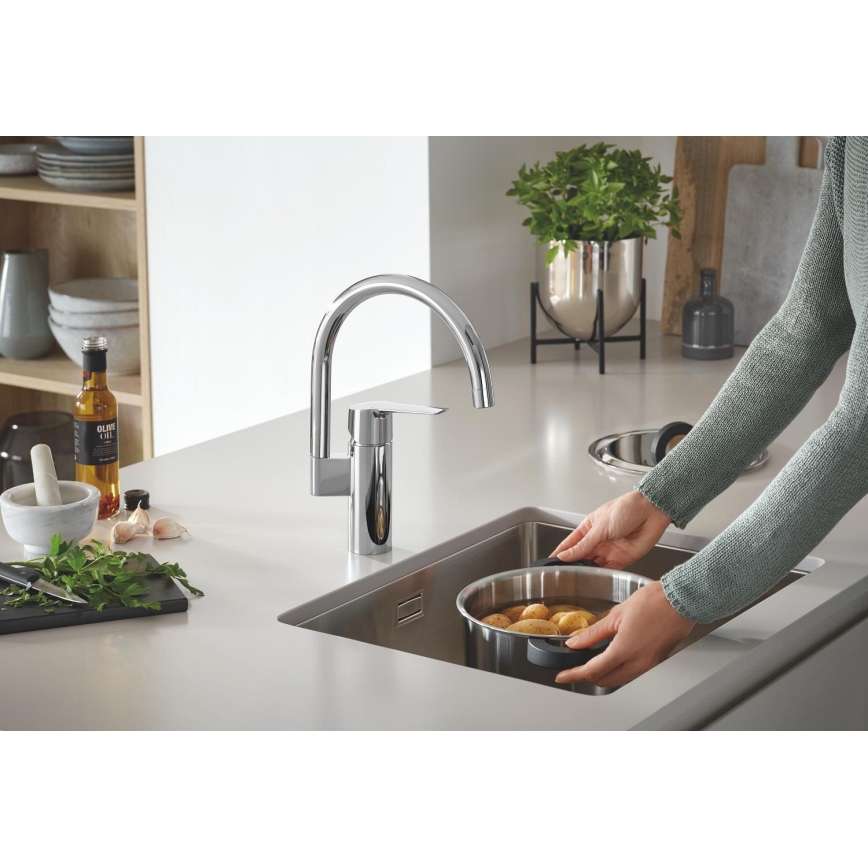 GROHE 31574SD1 - Virtuvinė kriauklė K700U, 550 x 450 mm, nerūdijančio plieno