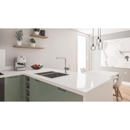 GROHE 31576SD1 - Virtuvinė kriauklė K700U, 595 × 450 mm, nerūdijančio plieno