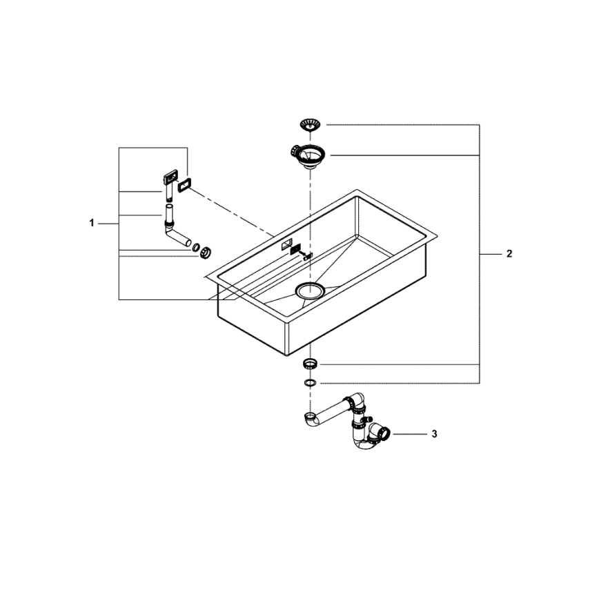 GROHE 31580SD1 - Virtuvinė kriauklė K700 864 × 464 mm, nerūdijančio plieno