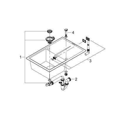 GROHE 31639AP0 - Kompozitinė kriauklė K400 780 × 500 mm juoda