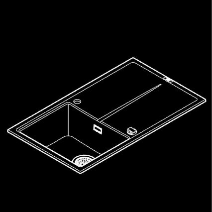 GROHE 31640AP0 - Kompozitinė kriauklė K400 860 × 500 mm granitinė/juoda