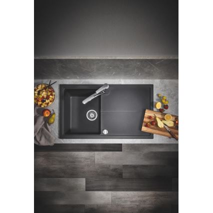 GROHE 31640AP0 - Kompozitinė kriauklė K400 860 × 500 mm granitinė/juoda
