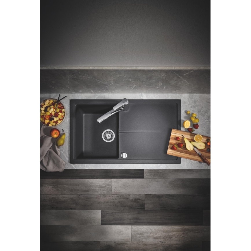 GROHE 31640AP0 - Kompozitinė kriauklė K400 860 × 500 mm granitinė/juoda