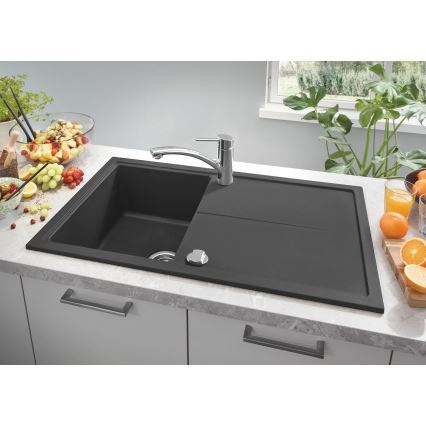 GROHE 31640AP0 - Kompozitinė kriauklė K400 860 × 500 mm granitinė/juoda