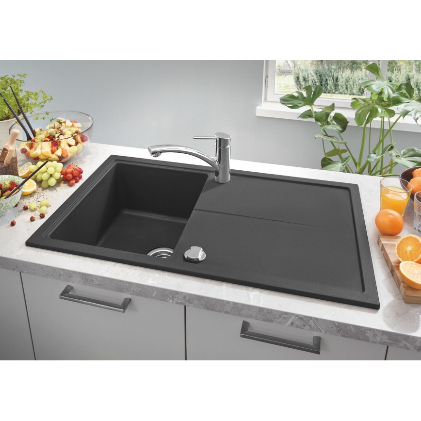 GROHE 31640AP0 - Kompozitinė kriauklė K400 860 × 500 mm granitinė/juoda