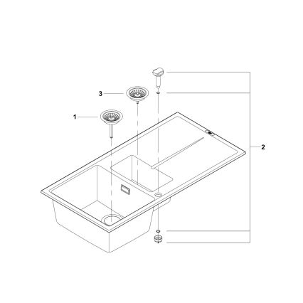 GROHE 31642AP0 - Virtuvinė kriauklė K400 1000 × 500 mm granitinė/juoda