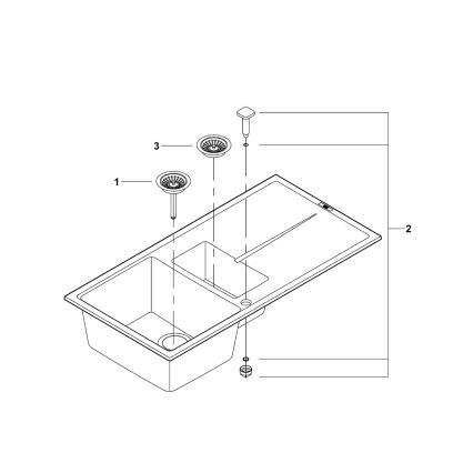 GROHE 31642AP0 - Virtuvinė kriauklė K400 1000 × 500 mm granitinė/juoda