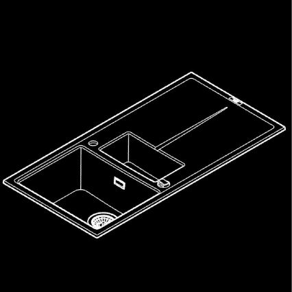 GROHE 31642AP0 - Virtuvinė kriauklė K400 1000 × 500 mm granitinė/juoda