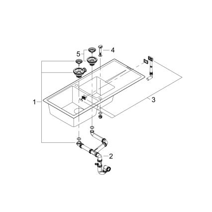 GROHE 31643AP0 - Kompozitinė plautuvė K400 1160 × 500 mm juoda