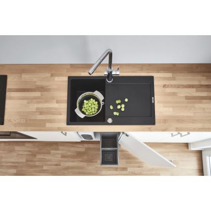 GROHE 31644AP0 - Kompozitinė virtuvinė kriauklė K500 860 × 500 mm juoda