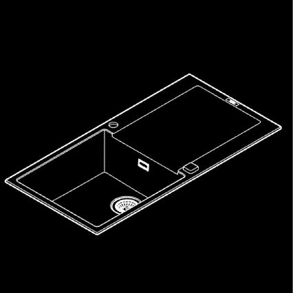 GROHE 31645AP0 - Kriauklė K500 1000 × 500 mm akmuo/juoda