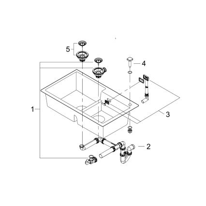 GROHE 31649AP0 - Kompozitinė plautuvė K500 860 × 500 mm juoda