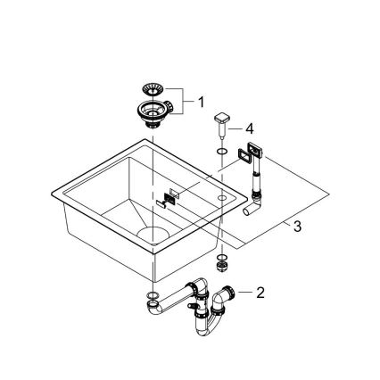 GROHE 31651AP0 - Kompozitinė plautuvė K700 560 × 510 mm juoda