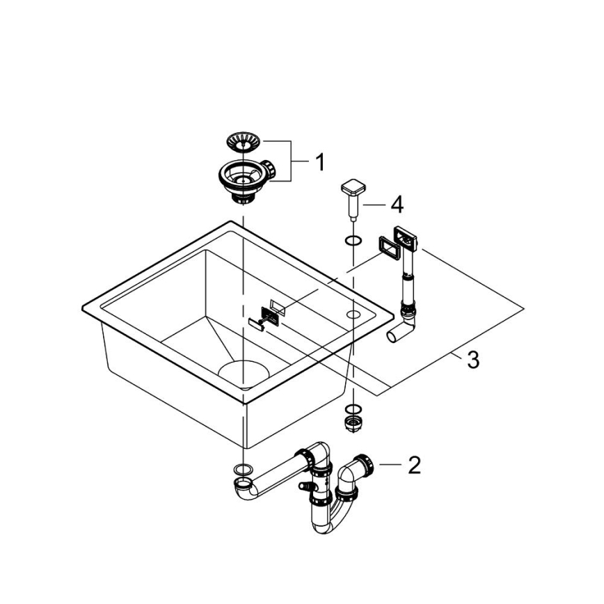 GROHE 31651AP0 - Kompozitinė plautuvė K700 560 × 510 mm juoda