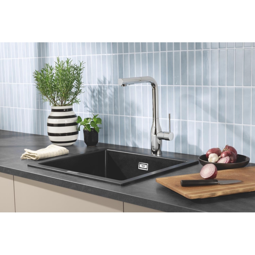 GROHE 31651AP0 - Virtuvinė kriauklė K700 560 × 510 mm granitinė/juoda
