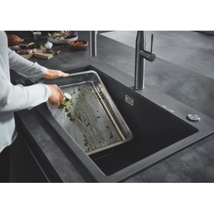 GROHE 31652AP0 - Kompozitinė virtuvinė kriauklė K700 780 × 510 mm granitinė/juoda